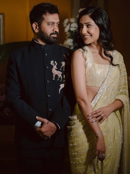 A shot of me with a client I styled. It's always a joy to see the final look come together and to be a part of their special occasions.