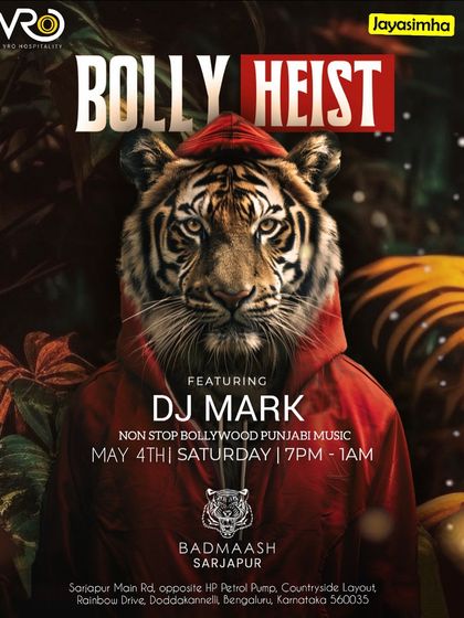 The Bolly Heist event at Badmaash Sarjapur, taking my popular themed night to a different location.