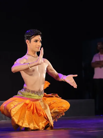 A throwback photo from a performance for Sangeet Natak Akademi. This shows my long-standing dedication to performing on prestigious national stages.