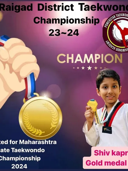 Shiv Kapri with his gold medal at the Raigad District Championship. He is now selected to represent us at the Maharashtra State Championship 2024.
