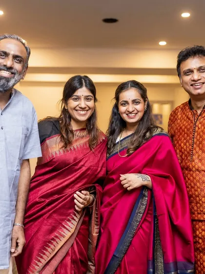 A happy group photo after a performance at the Indian Music Experience. It's always special to play with friends and fellow artists.