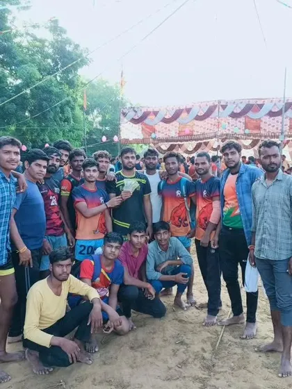 The full team after our victory at the Etah District tournament.