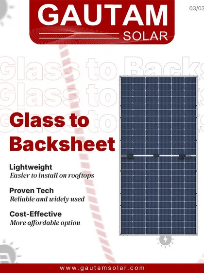 Our Glass-to-Backsheet panels are a reliable and cost-effective solution for various installations. Their lightweight design makes them easier to install on rooftops, and they are built with proven technology that is widely used across the industry.