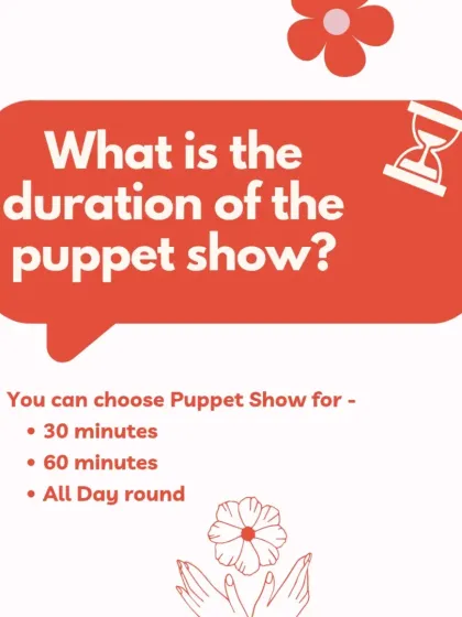 You can book a show for either 30 or 60 minutes, which is ideal for parties and small events. For larger functions or festivals, all-day performances are also available.