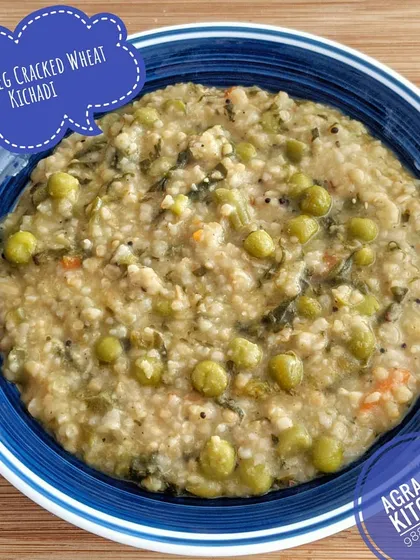 For those looking for a lighter or healthier option, I prepare this mixed vegetable cracked wheat khichadi. It's a nutritious and filling one-pot meal, packed with vegetables and wholesome grains.