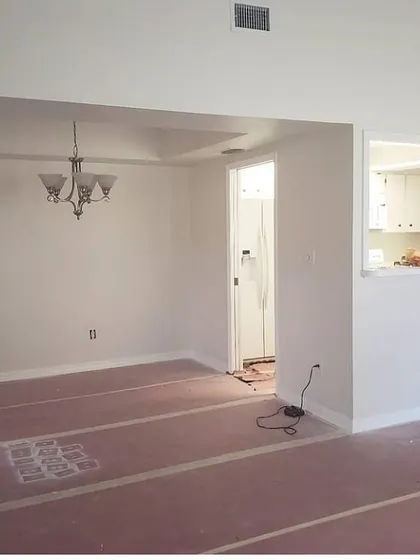 We respect your space. Before we start any interior painting, we carefully cover all flooring and furniture to ensure your home stays clean and protected from any spills or dust.