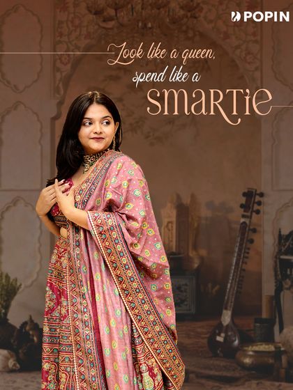 Look like a queen, spend like a smartie. This graphic reinforces the value of renting a beautiful pink lehenga like this one.