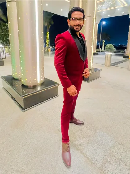 Dressed and ready for a reception night in Dubai. I believe the look is as important as the performance, and I always dress to match the vibe and scale of the event, whether it's a sharp tuxedo or traditional ethnic wear.