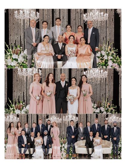 Formal family portraits are a cherished part of any wedding. I take care to pose everyone beautifully to create a timeless keepsake of the families joining together.