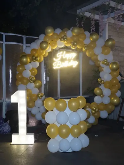 A shot of the first birthday party decorations. We make sure to document all the effort you put into planning the event.