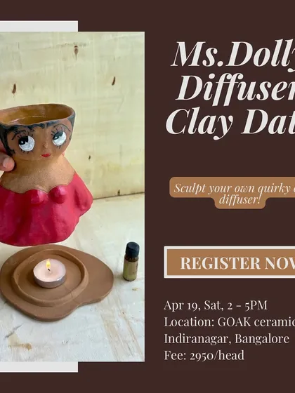 In our 'Ms. Dolly Diffuser' workshop, you can sculpt a charming, doll-shaped oil diffuser. It's a creative way to add both style and a lovely aroma to your space.
