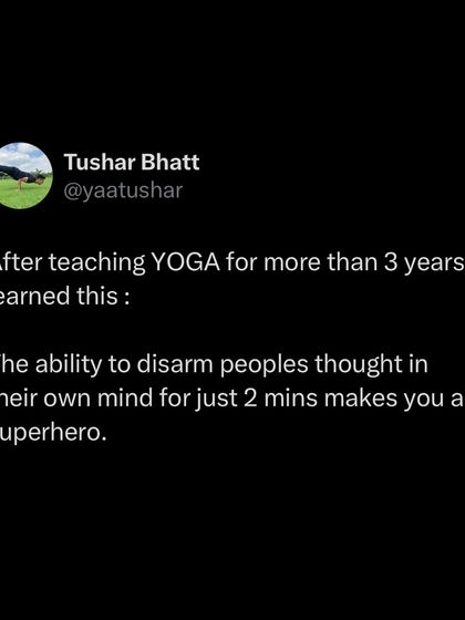 After teaching for years, I've learned that the ability to quiet someone's mind, even for just two minutes, is a superpower. People don't just come for asanas; they come to escape the noise in their heads.