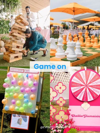 Get the games started! We can organize a variety of fun wedding games, from giant Jenga and chess to carnival-style balloon shooting and a wheel of fun, ensuring there's never a dull moment.