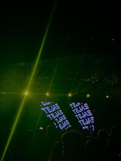 The view from the crowd at IIM Bangalore, with my name lit up on the screens.