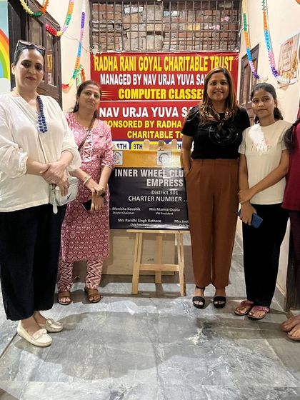 Standing with the members of the Inner Wheel Club and students. Our collaborative efforts help create a stronger support system for these children.