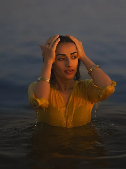 Another moment of trying to look serene while my body adjusted to the cold water. The intensity of the experience makes it all the more memorable.