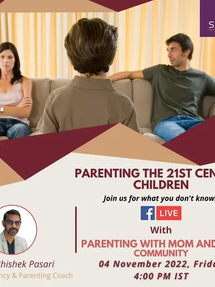 This graphic announced a Facebook Live event on "Parenting the 21st Century Children." In this session, I addressed the unique challenges and communication styles needed for raising kids in today's fast paced world.