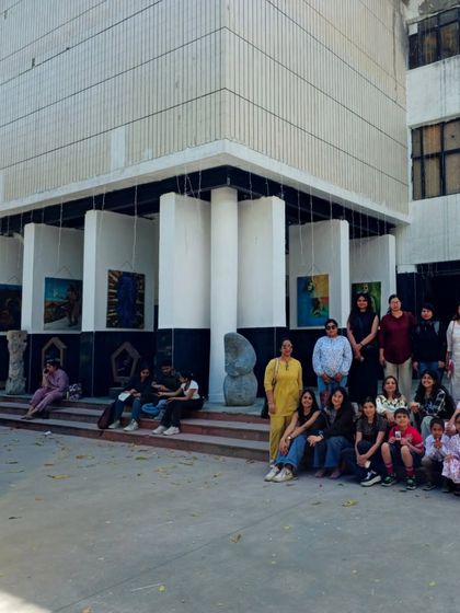 Another group photo from our enriching visit to the College of Art, where students explored diverse artworks.