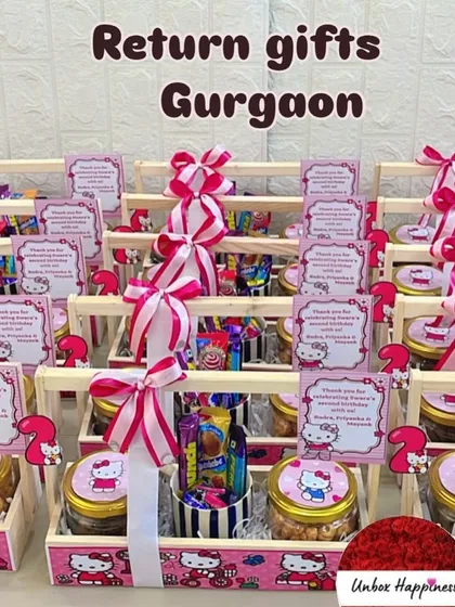 A large order of 'Hello Kitty' return gifts, all lined up and ready for a second birthday party.