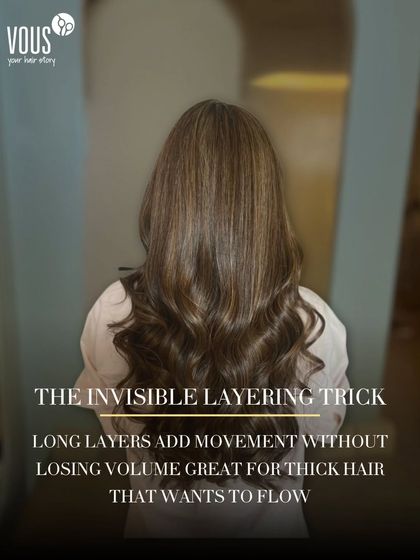 The invisible layering trick is perfect for thick hair that wants to flow. By adding long, seamless layers, I can create beautiful movement and reduce bulk without losing precious length or volume.