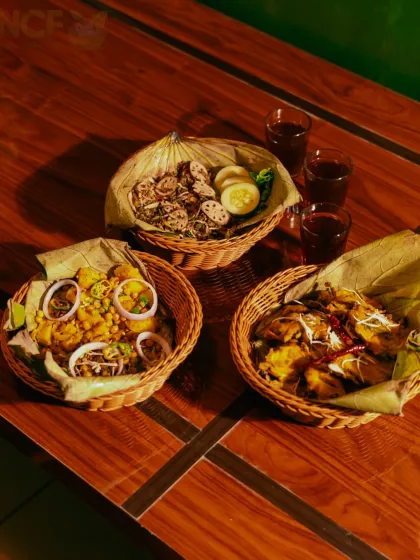 Three different snack baskets from our Manipuriness Relish Munch menu, each with a unique combination of flavors and textures.