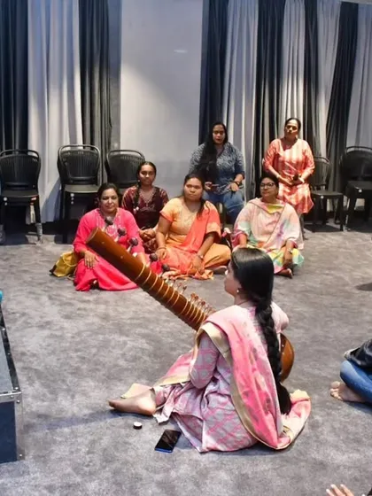 Conducting a class during the inauguration event in Bandra. It's important for me to give attendees a real feel of what my teaching style is like.