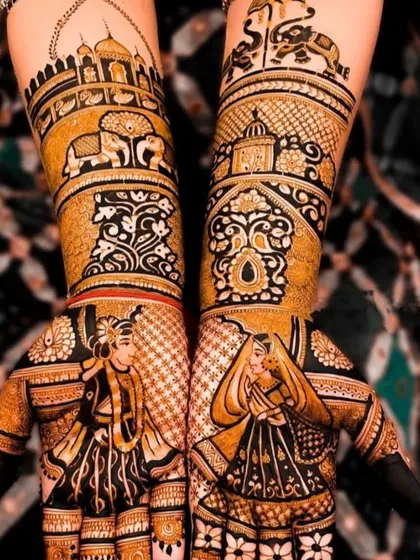 A stunningly detailed design with portraits of a royal couple, featuring intricate shading and negative space to make the figures stand out.