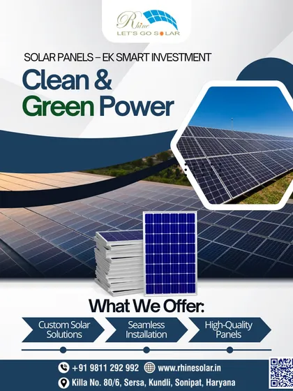 Solar panels are a smart investment in clean and green power. My team provides custom solutions and a seamless installation process, ensuring you get a high-quality system.
