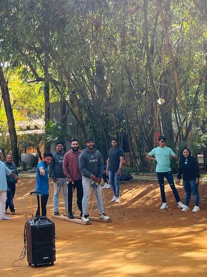 The team getting ready for a group activity during our outing. These events help us bond and come back to the gym even more motivated.