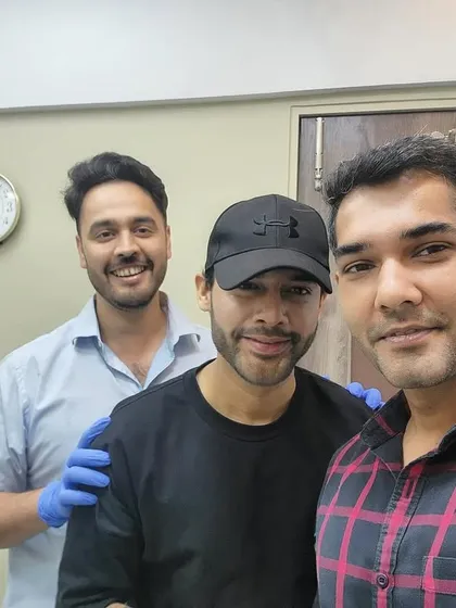 Just the boys hanging out at the clinic. Always a good day when friends stop by for their skin health check-in.