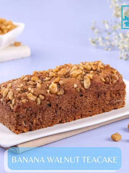 The Banana Walnut Teacake is a comforting classic. It's incredibly moist and packed with the goodness of bananas and crunchy walnuts.