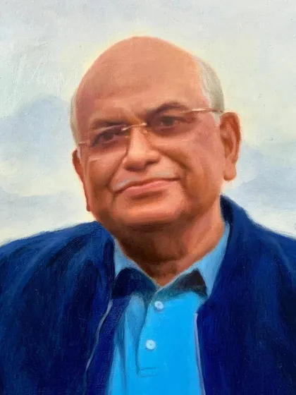 A close-up of a commissioned portrait. This view highlights the detailed brushwork and color blending I use in my oil paintings to achieve a realistic yet lively skin tone.