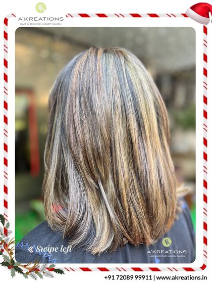 We specialize in blending grays with style. These soft brown and ash highlights create a sophisticated look that embraces natural color with a modern twist.