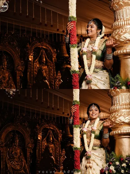 This collage shows the bride's joy during her wedding. My makeup style focuses on enhancing happiness, with a radiant finish that makes every smile shine.