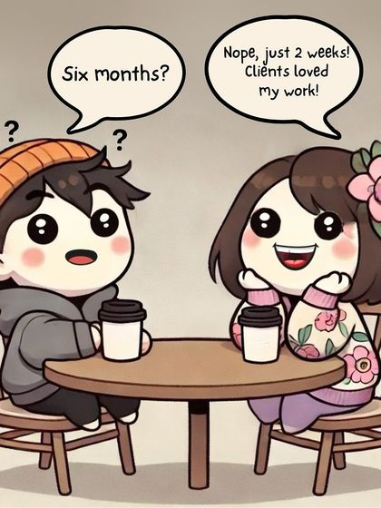 This comic shows the surprise many feel at how quickly my students start earning. It's not magic; it's the result of a curriculum that teaches in-demand skills and business strategy.