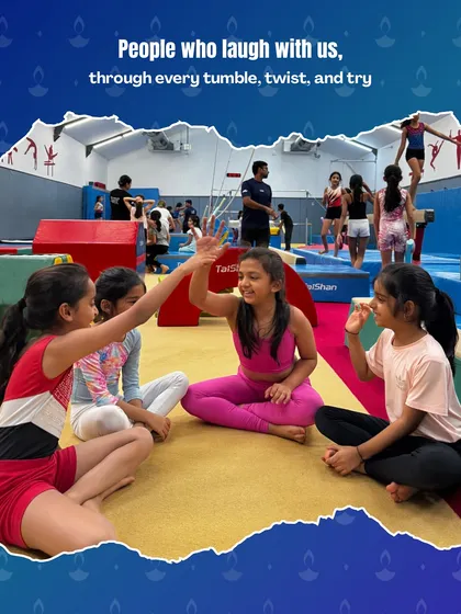 Gymnastics builds more than just strength; it builds friendships. We love seeing our students encourage each other, celebrate small wins together, and find joy in teamwork, creating a community that laughs and grows together.