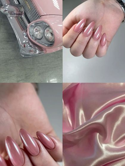 A dusty rose chrome aesthetic for a vintage, glamorous vibe.