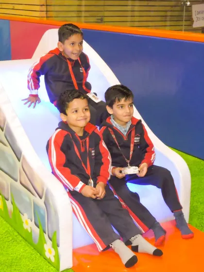 A gentle slide perfect for toddlers. This small, lighted slide provides a bit of thrill while being completely safe for little ones.