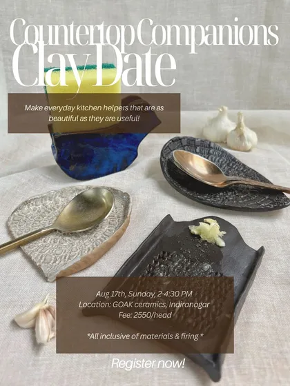 Make your kitchen a little more special with handmade items from our 'Countertop Companions' clay date. This workshop teaches you to create practical pieces like spoon rests and sponge holders.