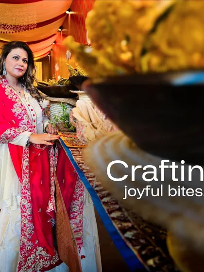 Crafting joyful bites for every celebration. Our co-founder and food stylist, Sakshi Tuli, stands by one of her beautiful buffet creations.