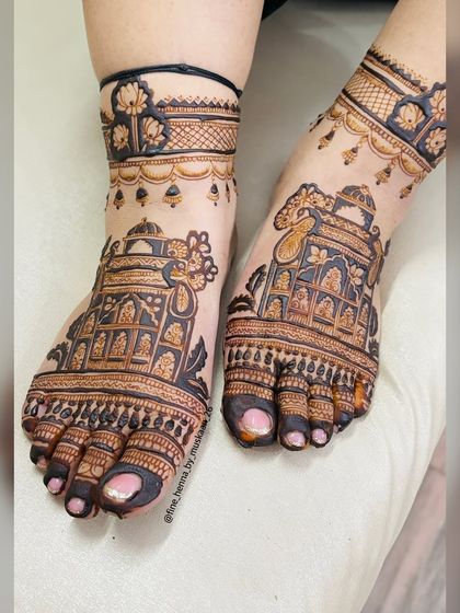 Here is a collection of my bridal feet designs. You can see the variety from full traditional patterns with elephants and peacocks to more modern floral and geometric styles.