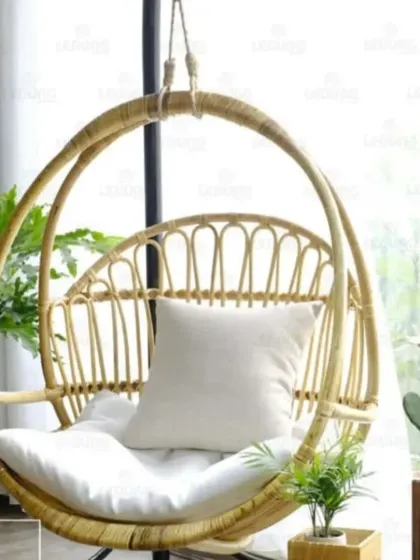 Our handcrafted rattan swing chair is the perfect addition to any cozy corner, balcony, or sunroom. Designed for comfort with a deep seat and plush cushions, it offers a peaceful spot to relax while adding a touch of bohemian charm to your home.