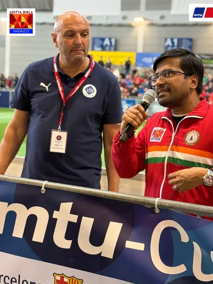 Mr. Gupta addressing the team and officials at the MTU Cup. His leadership and passion are the driving force behind our international ambitions.