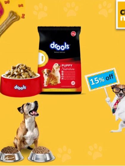 For the little ones, I have Drools Puppy Vetpro, a starter formula that's perfect for weaning puppies. It provides the essential nutrients they need for healthy growth.