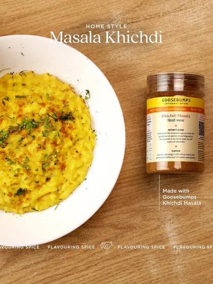 Here is a bowl of home-style Masala Khichdi, a dish that spells comfort for so many of us. I created my Khichdi Masala to make this simple meal exceptionally wholesome and flavorful, just like a mother would make it.