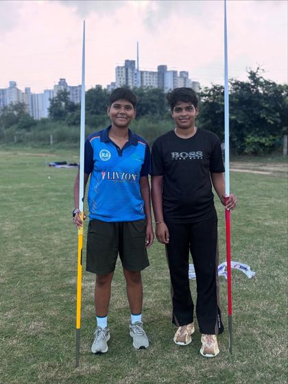 Our javelin athletes ready for their training session. We foster a supportive team environment where athletes push each other to improve.