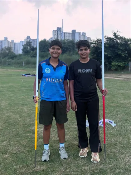 Our javelin athletes ready for their training session. We foster a supportive team environment where athletes push each other to improve.