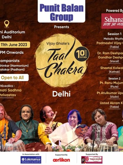 An invitation to the 10th edition of the Taal Chakra music and dance festival in New Delhi, featuring a wonderful lineup of artists.