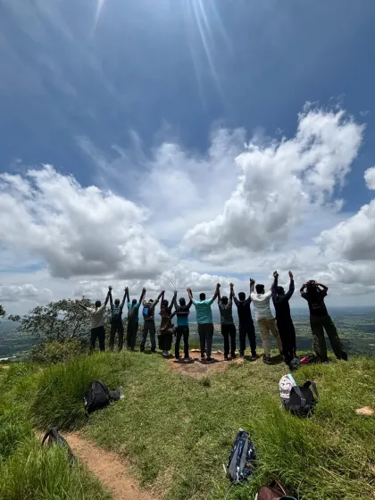 There is no feeling quite like reaching the summit together. This moment of shared victory at the top of Makalidurga is what our adventure treks are all about. It is a powerful metaphor for achieving professional goals and builds a sense of unity that lasts long after the trek is over.