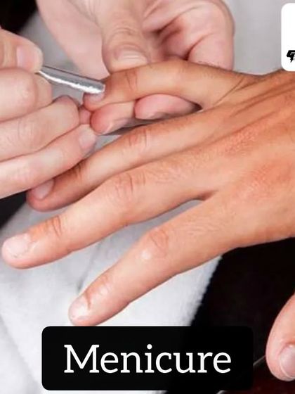 This is a close-up of the detailed work that goes into my men's manicure service. Taking care of your hands and nails is a fundamental part of personal grooming and hygiene.